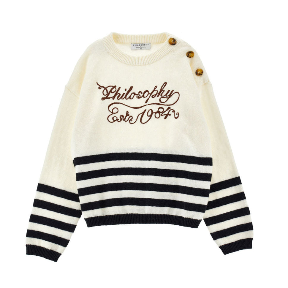 Philosophy Cream/Black Long Sleeve Pullover