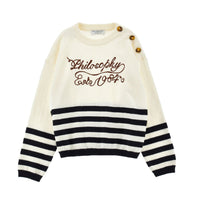 Philosophy Cream/Black Long Sleeve Pullover