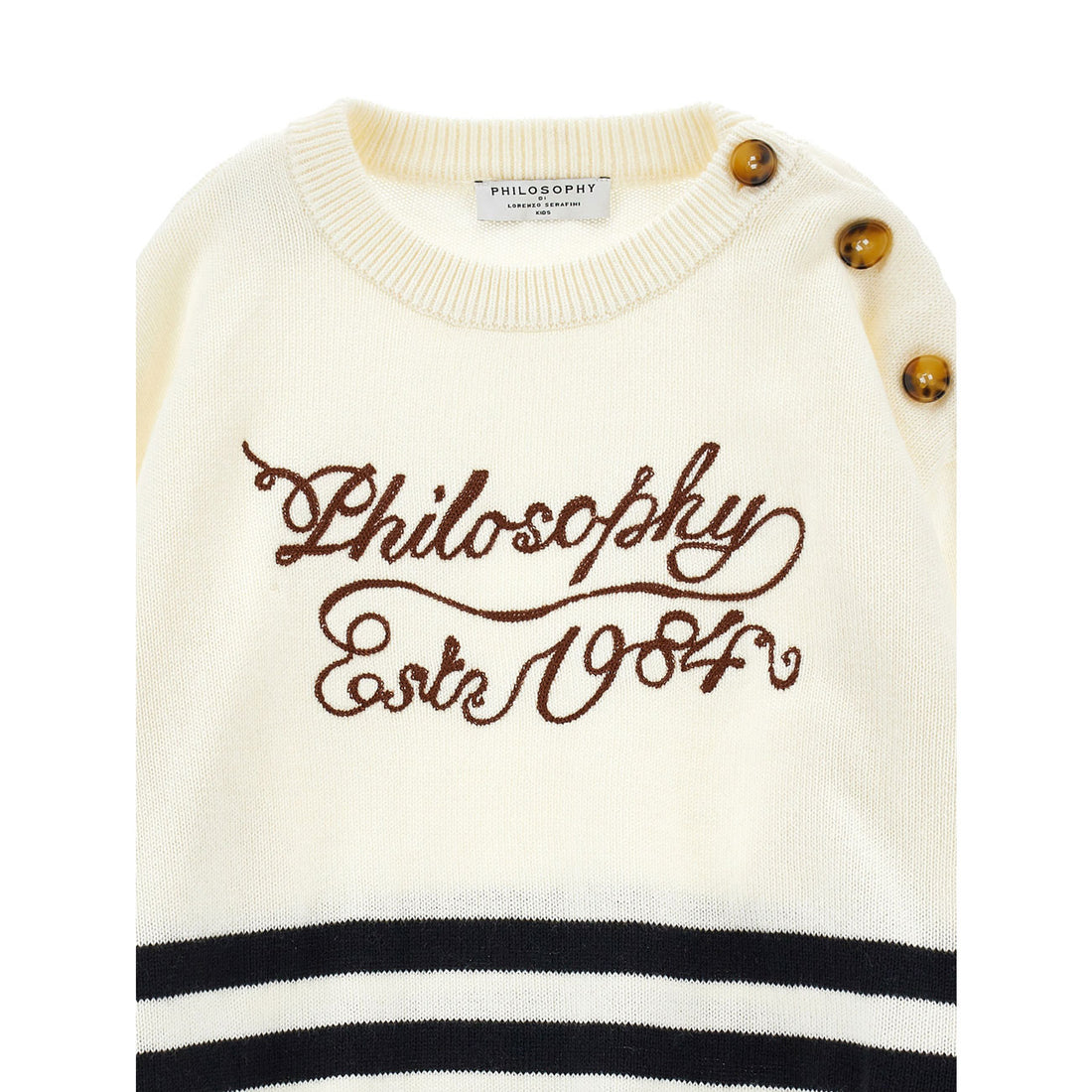 Philosophy Cream/Black Long Sleeve Pullover