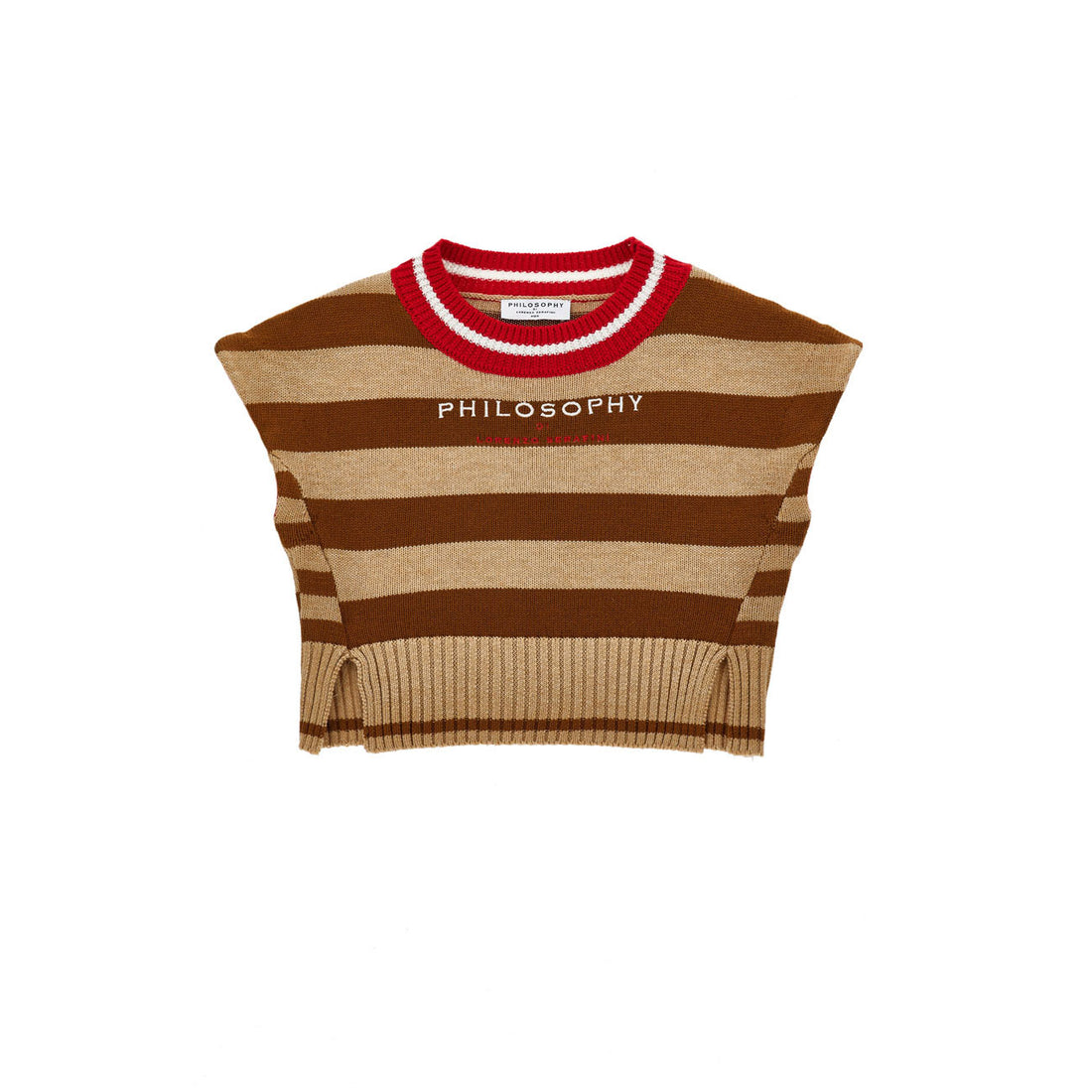 Philosophy Beige Brown Knit Gilet