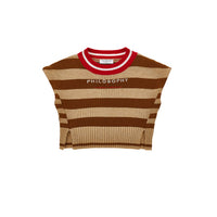 Philosophy Beige Brown Knit Gilet