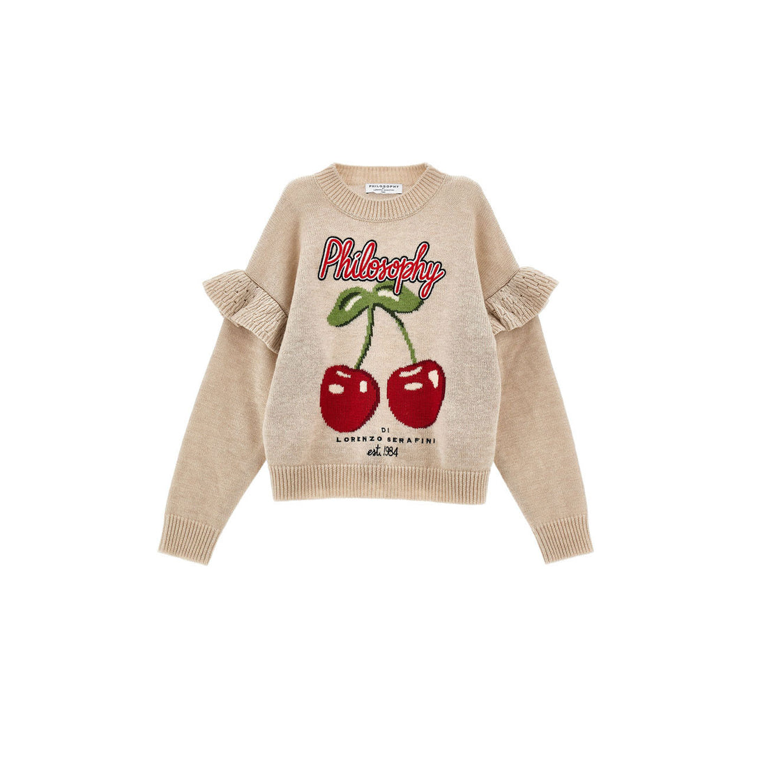 Philosophy  Beige Cherry Sweater
