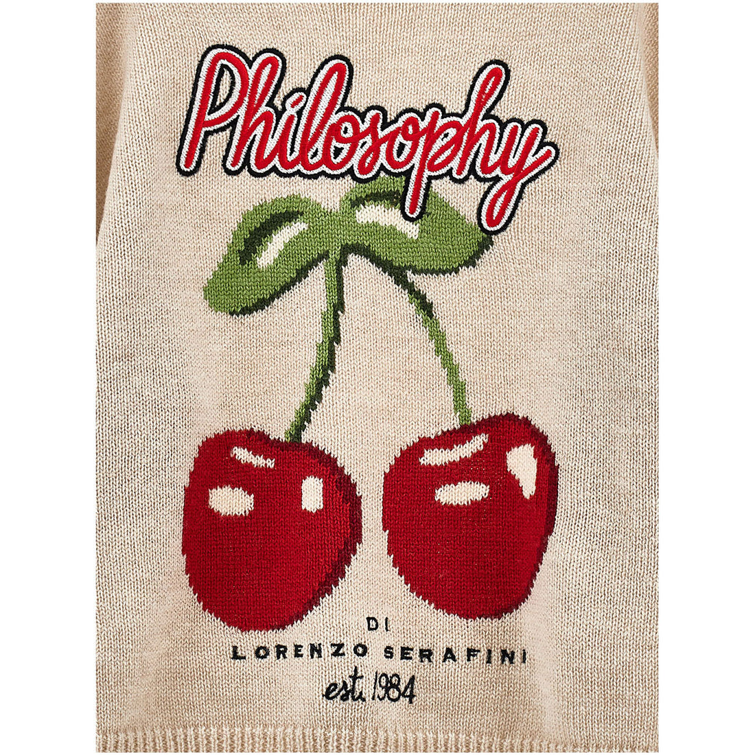Philosophy  Beige Cherry Sweater