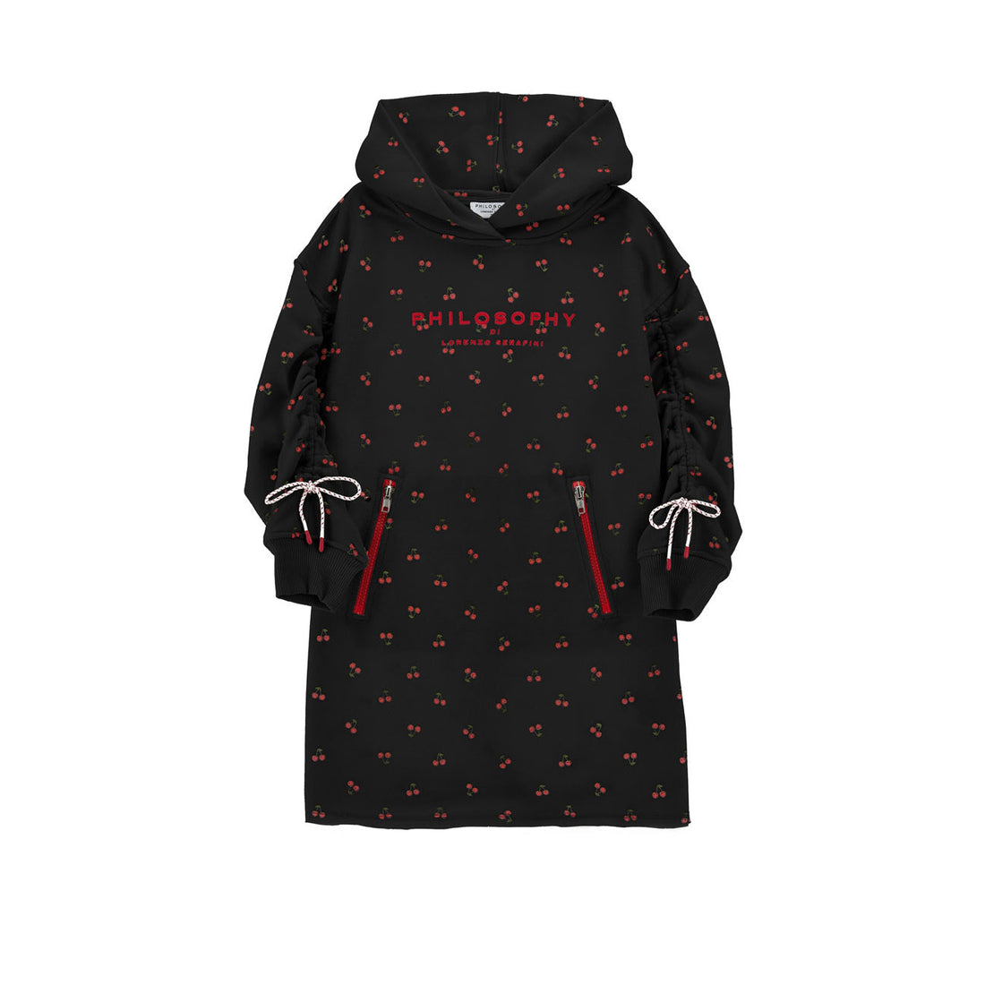 Philosophy Black Hooded  Sweatshirt Dress