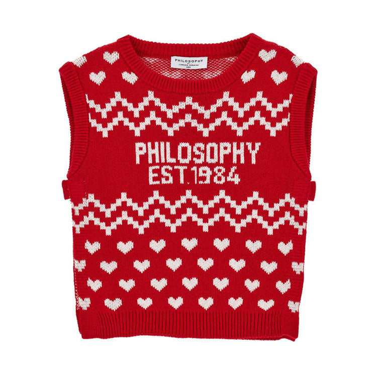 Philosophy Red Logo Sweater Vest