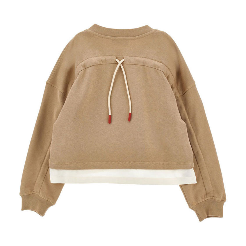 Philosophy Beige V-Neck Logo Sweatshirt