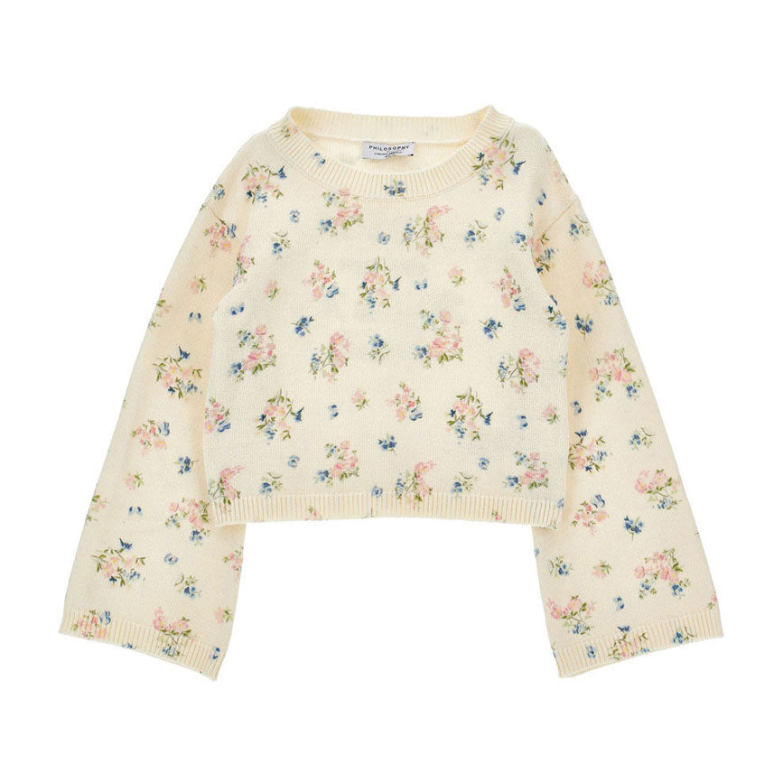 Philosophy White Logo Floral Pullover
