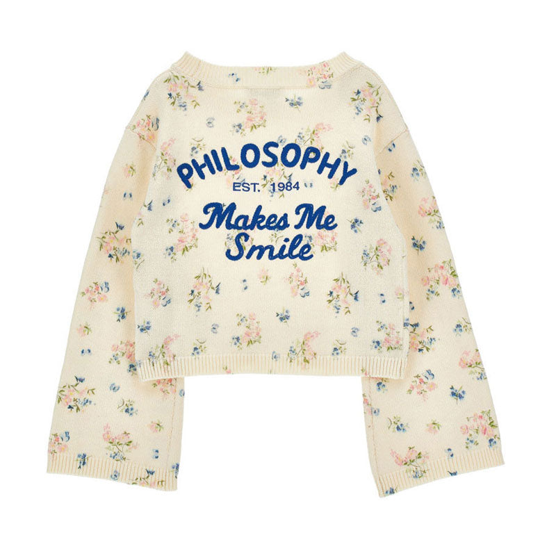Philosophy White Logo Floral Pullover