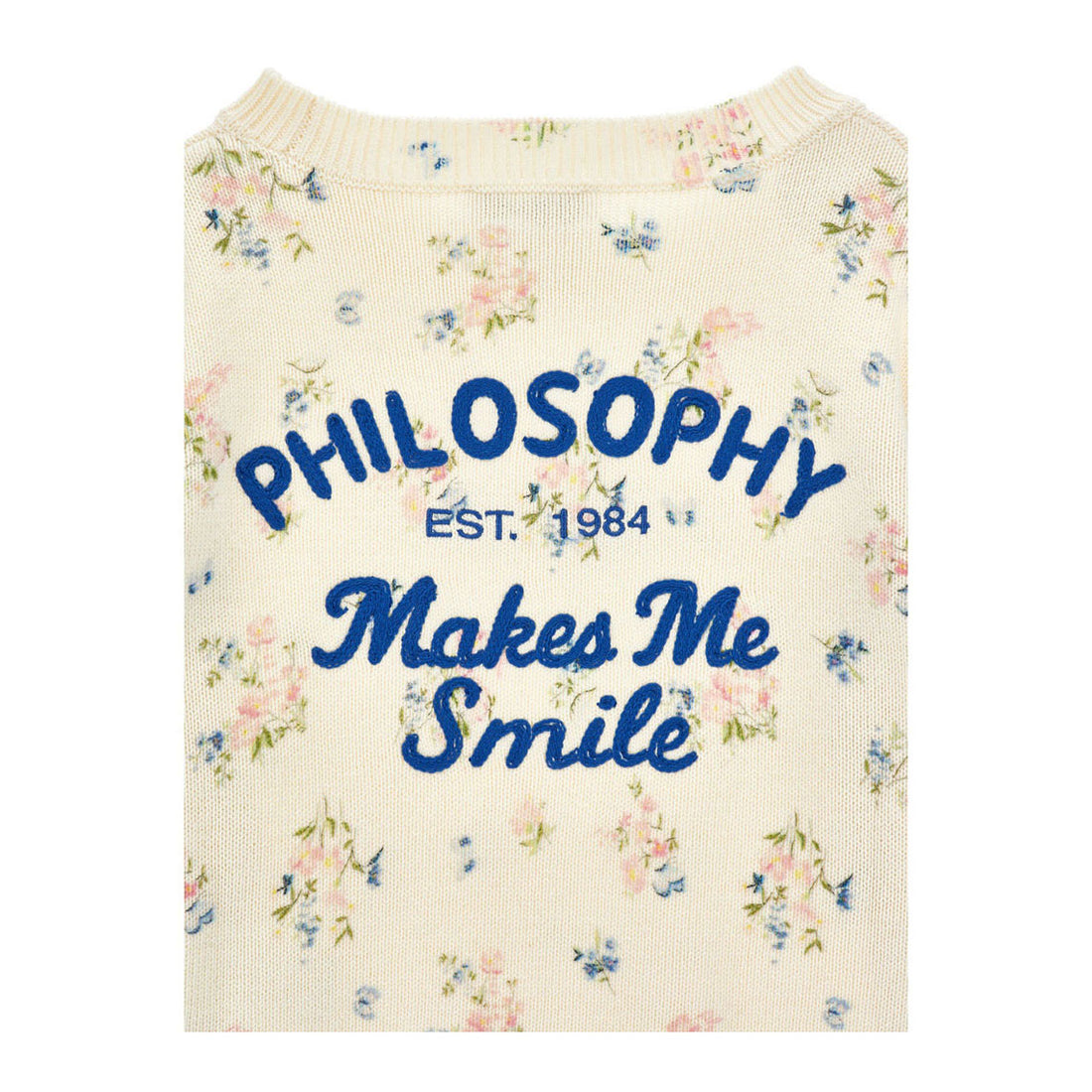 Philosophy White Logo Floral Pullover