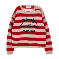 Philosophy Red/Pink Stripe Logo Sweater