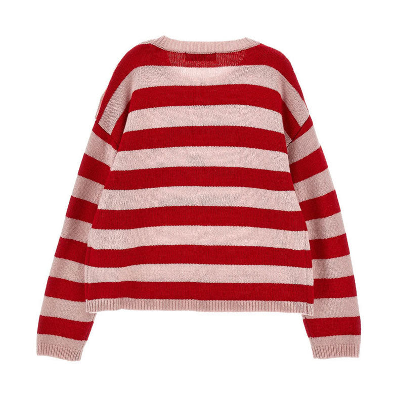 Philosophy Red/Pink Stripe Logo Sweater