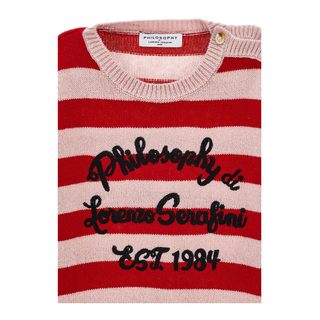 Philosophy Red/Pink Stripe Logo Sweater