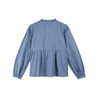 Emile et Ida Chambray Smocked Women Blouse