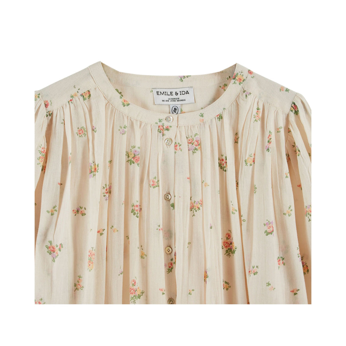 Emile et Ida Cream Rose Print Women Blouse
