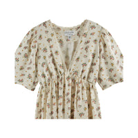 Emile et Ida Cream Long V-Neck Lace Women Dress