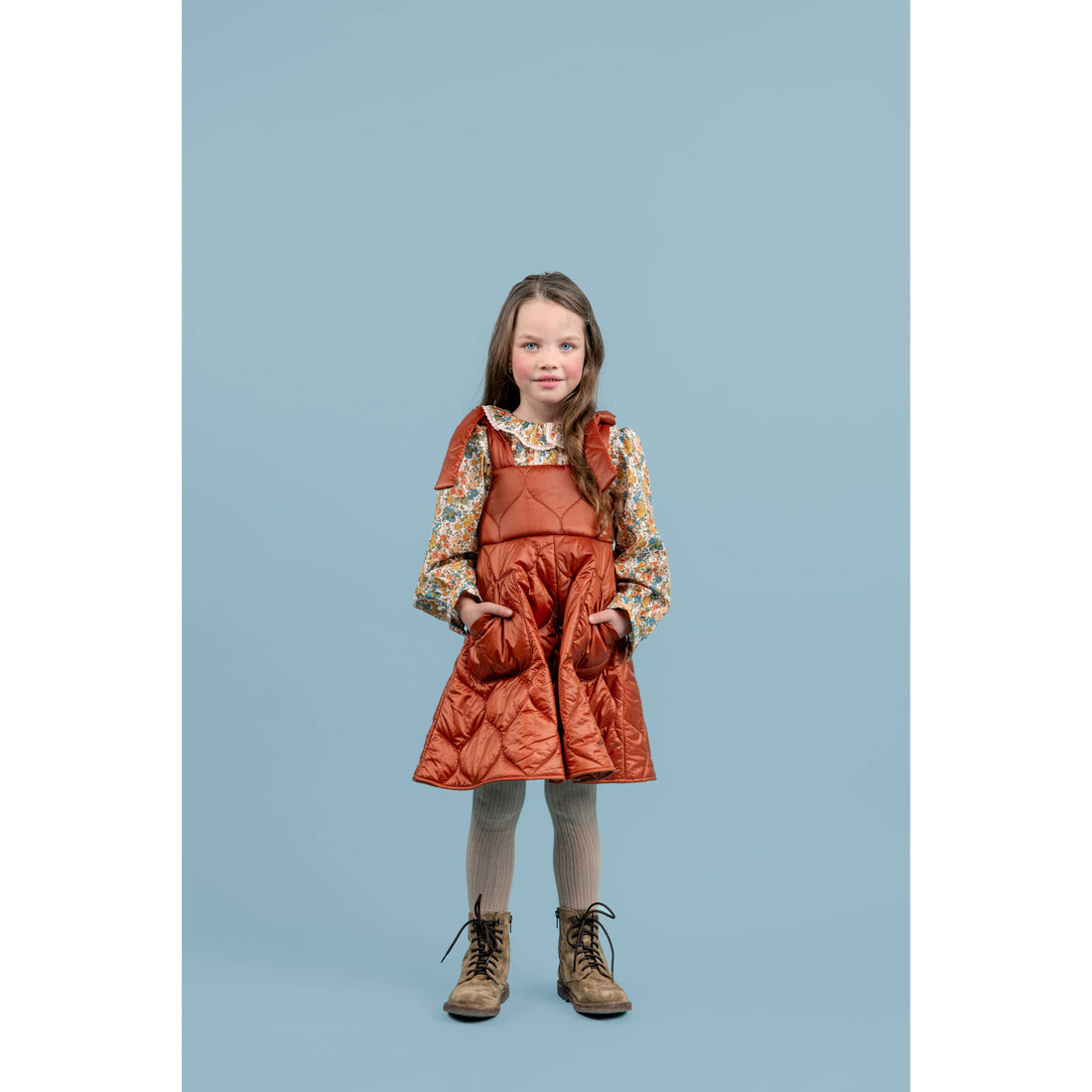 Paade Mode  Caramel Felix Puffer Pinafore Dress