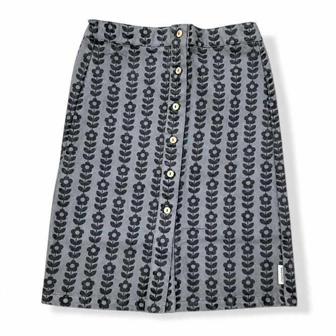 Piupiuchick Grey / Black Flowers Knee-Length Skirt