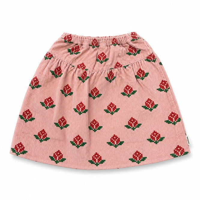 Piupiuchick Pink Big Flowers Knee-Length Skirt