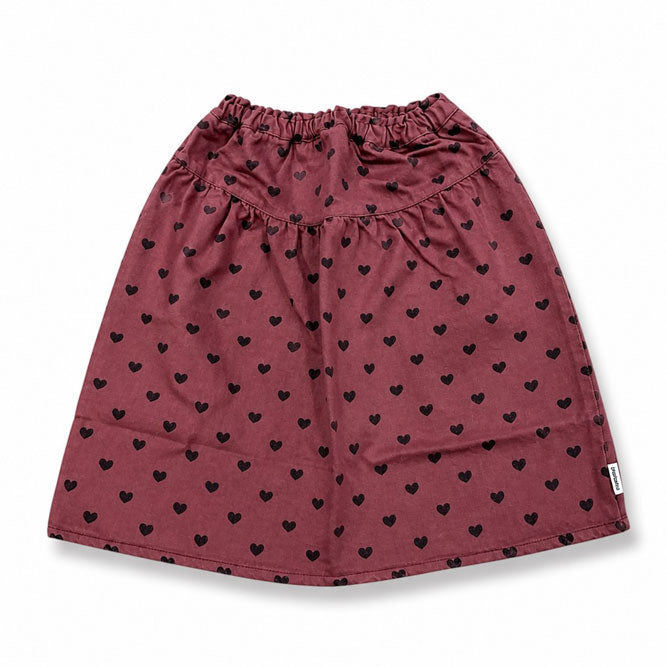 Piupiuchick Pink / Black Hearts Knee-Length Skirt
