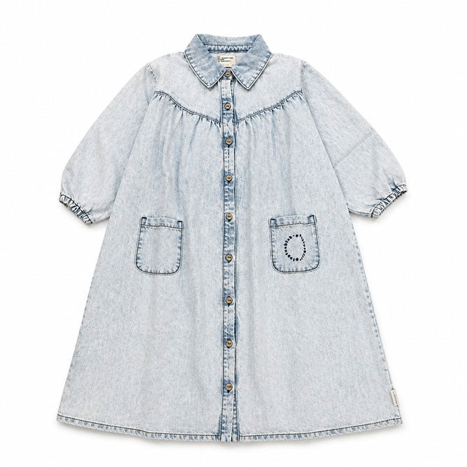Piupiuchick Light Blue Denim Knee-Length Dress