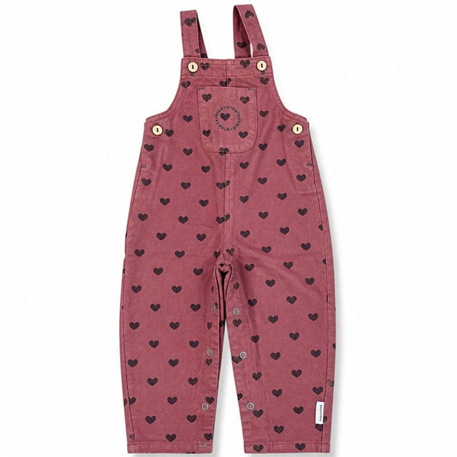 Piupiuchick Pink / Black Hearts Dungarees