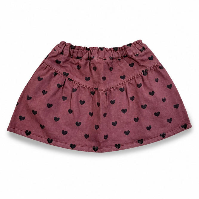 Piupiuchick Pink / Black Hearts Short Skirt