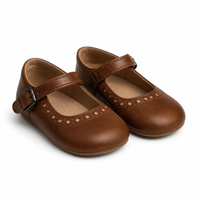 Papanatas  Dark Brown Baby Mary Janes