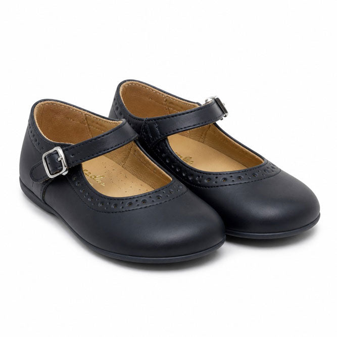 Papanatas  Blue Leather Baby Mary Janes