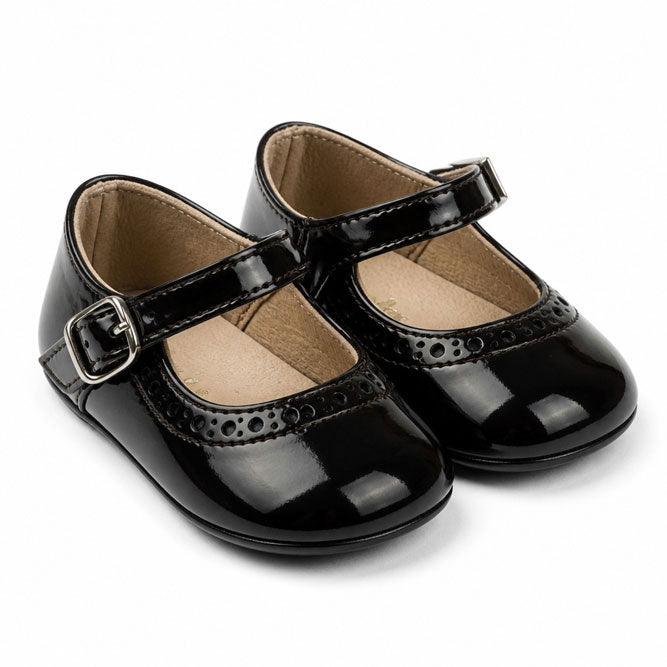 Papanatas  Brown Patent Leather Baby Mary Janes