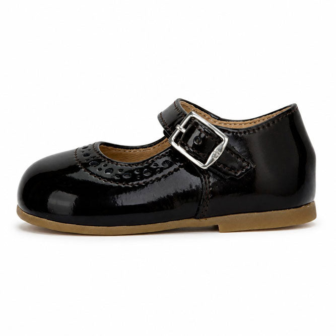 Papanatas  Brown Patent Leather Baby Mary Janes