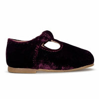 Papanatas  Burgundy Velvet Baby T-Straps