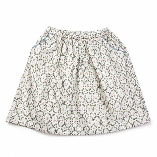 Cera Una Volta Cream Sage Priscilla Long Skirt