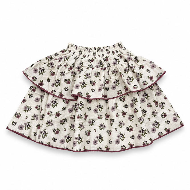 Cera Una Volta Cream Flower Kiki Long Skirt