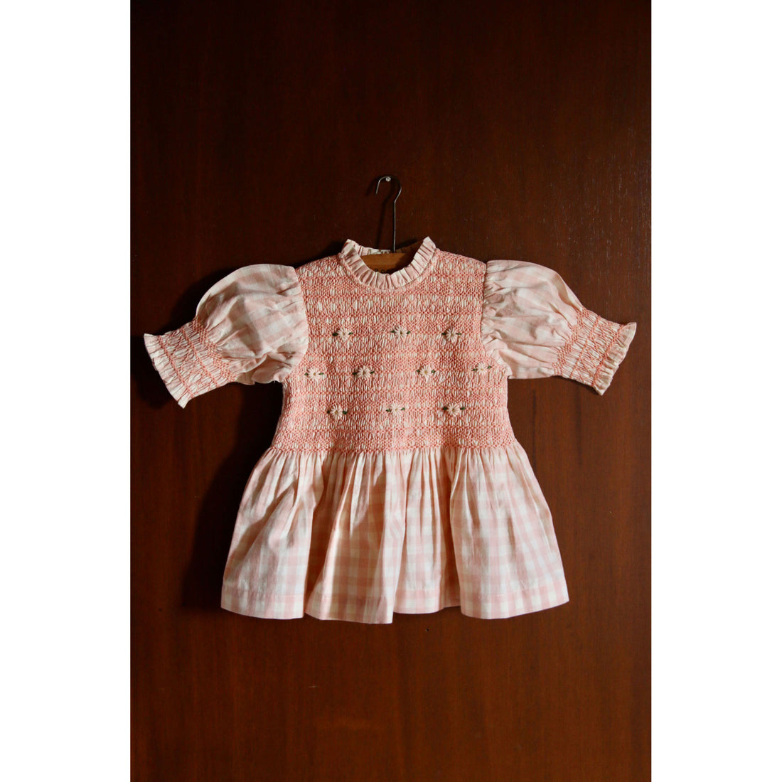 Bonjour Pink Vichy Handsmocks Blouse