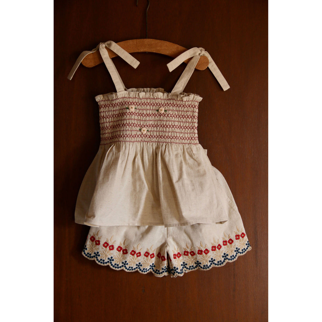 Bonjour Natural Cotton Flex Embroidered Set