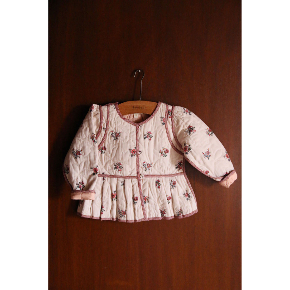 Bonjour Denim Garden Flowers Print Quilted Jacket