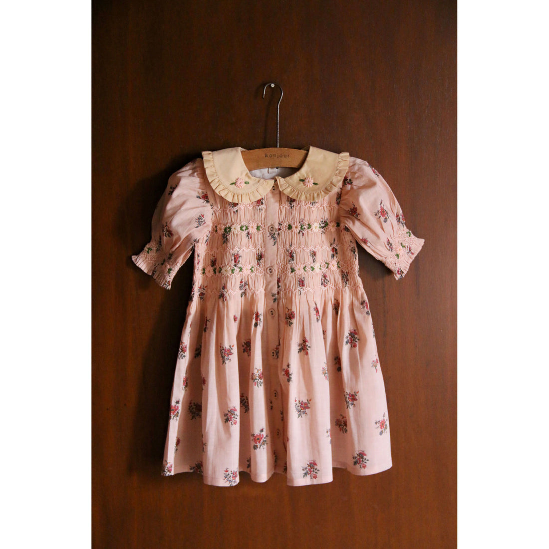 Bonjour Pink Garden Flowers Print Romantique Tunique