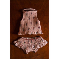 Bonjour Pink Garden Flowers Print Swimsuit