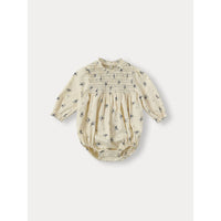 Bene Bene Ecru Baby Leon Smocking Romper
