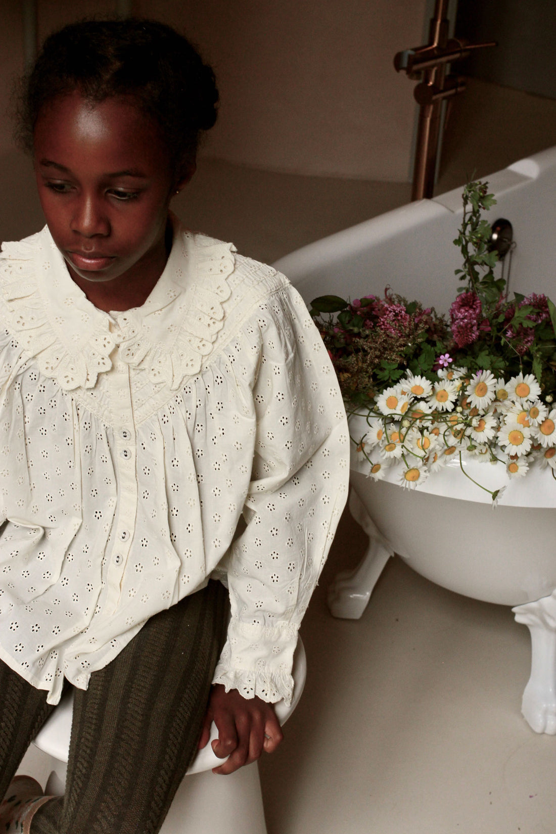 Bonjour Natural Broderie Anglaise Iris Blouse