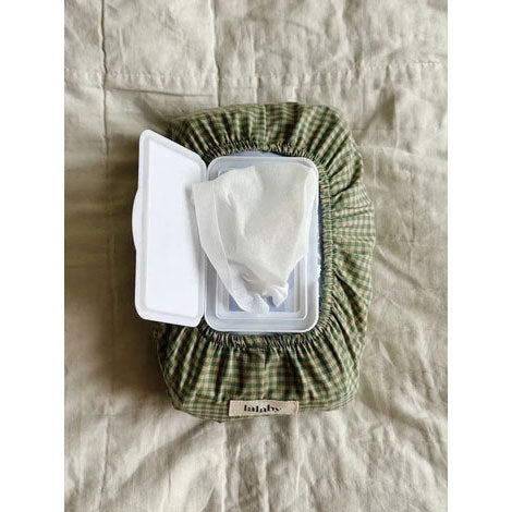 Lalaby Green Check Wet Wipe Cover