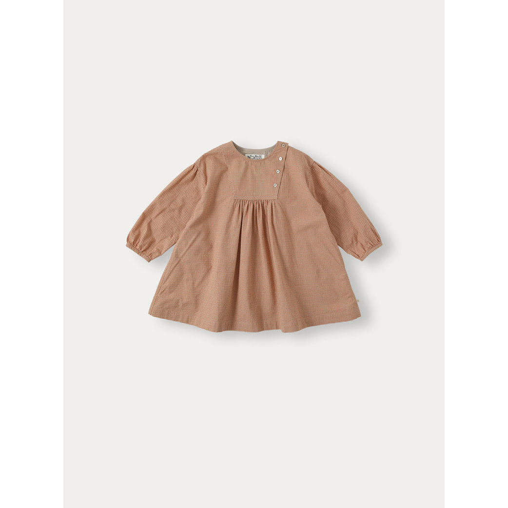 Bene Bene Orange Brown Cannelle Check Mini Dress