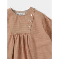 Bene Bene Orange Brown Cannelle Check Mini Dress
