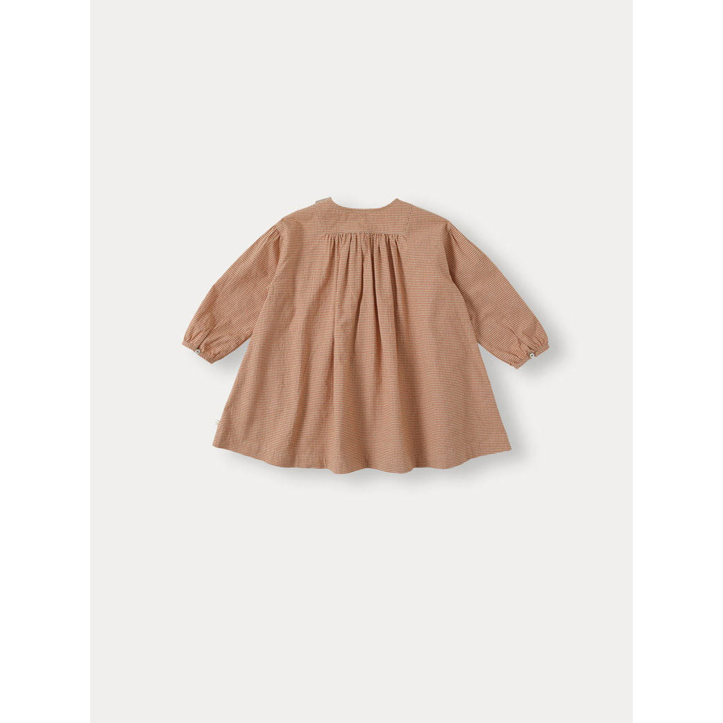 Bene Bene Orange Brown Cannelle Check Mini Dress