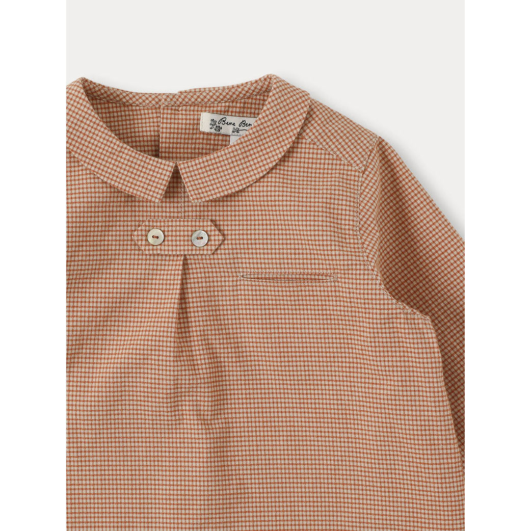 Bene Bene Orange Brown Cannelle Check Shirt