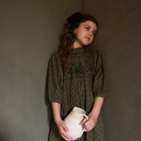 Bonjour Kaki Green Broderie Anglaise Margot Dress