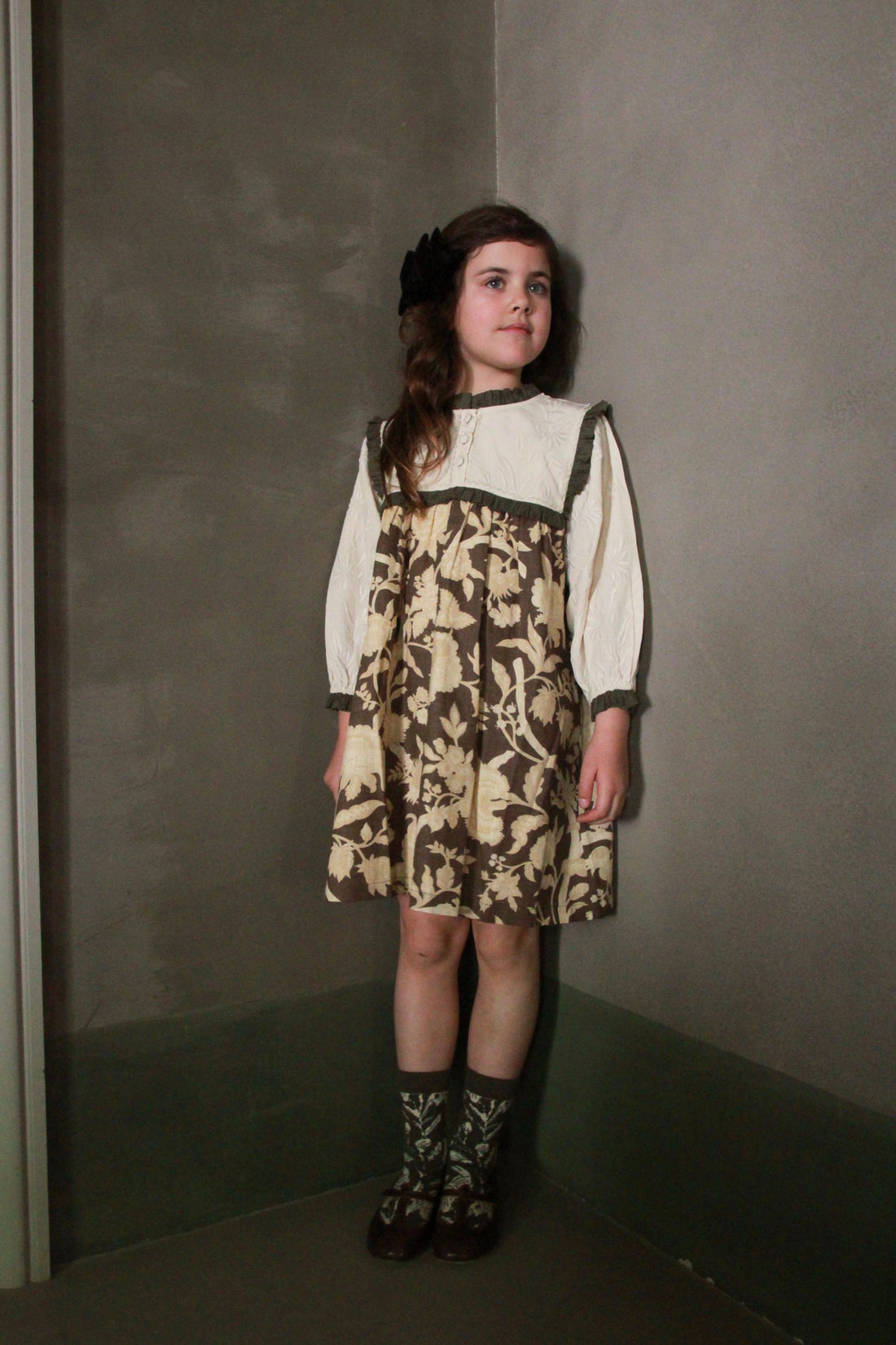 Bonjour Autumnal Terra Flower Ines Dress