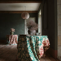 Bonjour Autumnal Green Flower Tablecloth