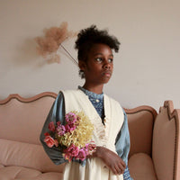 Bonjour Ivory Dyed Denim Apron Dress