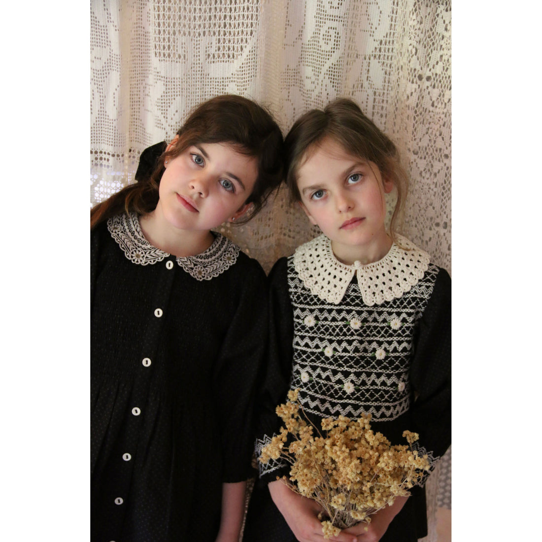 Bonjour Black Dot Print Handsmock Blouse